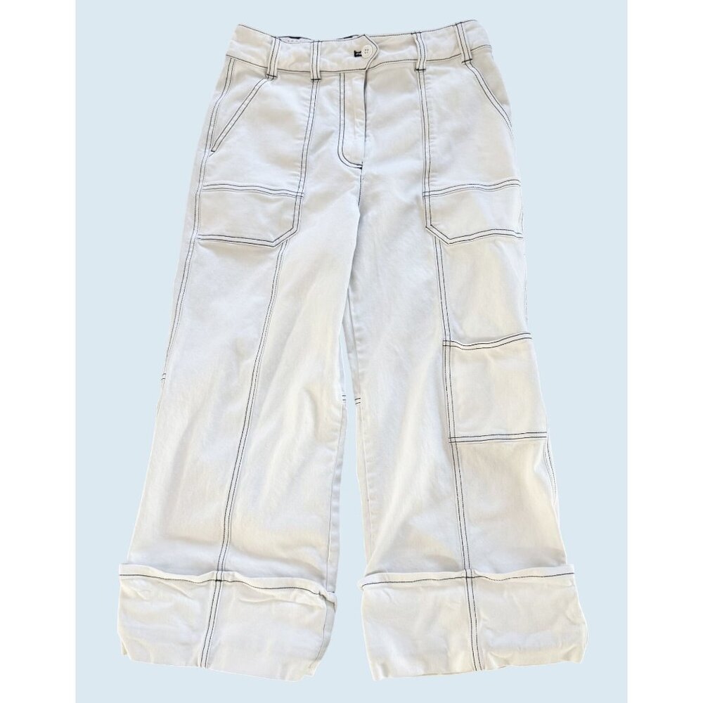 ANTHROPOLOGIE / MAEVE Joss Contrast Stitch Utility Pant Jean Size 6 - Picture 3 of 8